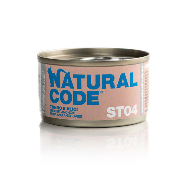 Natural Code ST04 TONNO E ALICI - Cibo Umido per Gatti Sterilizzati - 85gr Natural Code ST04 TONNO E ALICI - Cibo Umido per Gatti Sterilizzati - 85gr